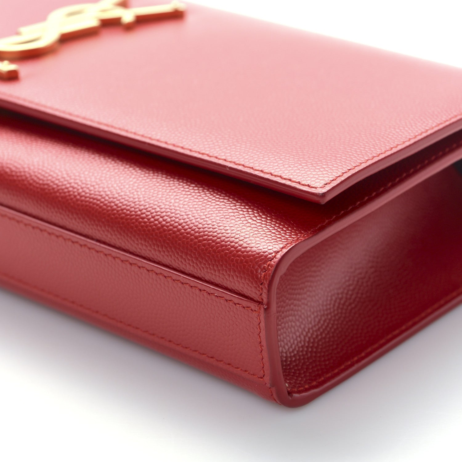 Saint Laurent Grain De Poudre Monogram Cassandre Clutch Rouge Orient 8 of 8