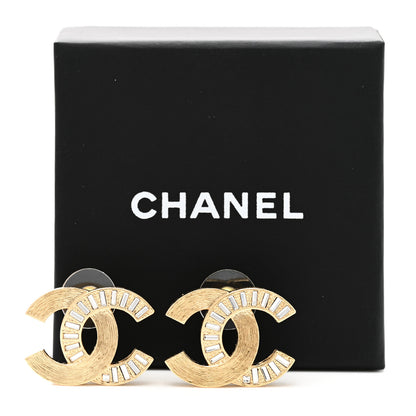 Chanel Crystal Baguette CC Earrings Gold 3 of 6