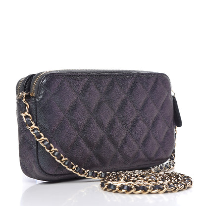 Chanel Iridescent Caviar Quilted Small Clutch With Chain Black 3 of 10