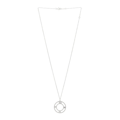 Tiffany 18K White Gold Diamond Medium Atlas Open Pave Pendant Necklace 3 of 5