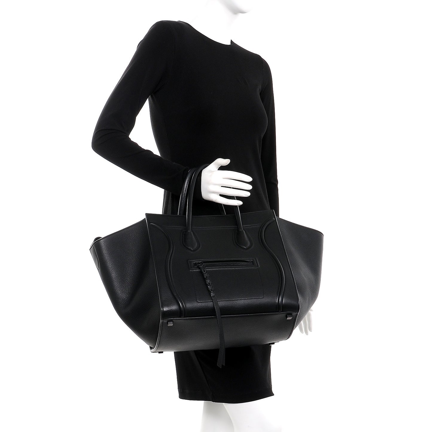 Supple Calfskin Medium Phantom Luggage Black