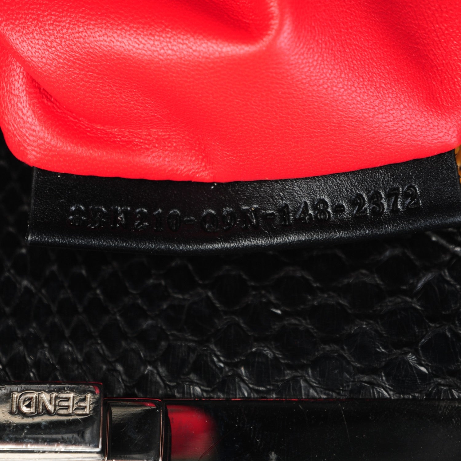 Fendi Vitello Morgan Python Crocodile Monster Eyes Large Peekaboo Iconic Satchel Black Girasole 7 of 7