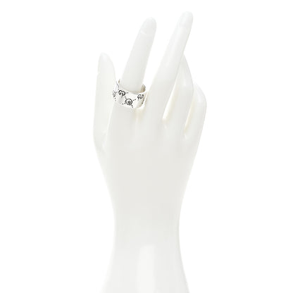 Gucci Sterling Silver GucciGhost Hamlet Skull Band Ring 58 8.5 2 of 7