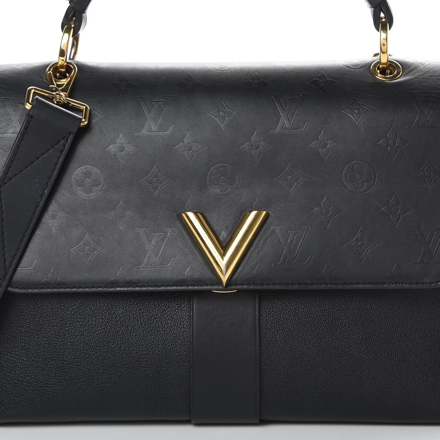 Louis Vuitton Calfskin Monogram Very One Handle Black 8 of 18