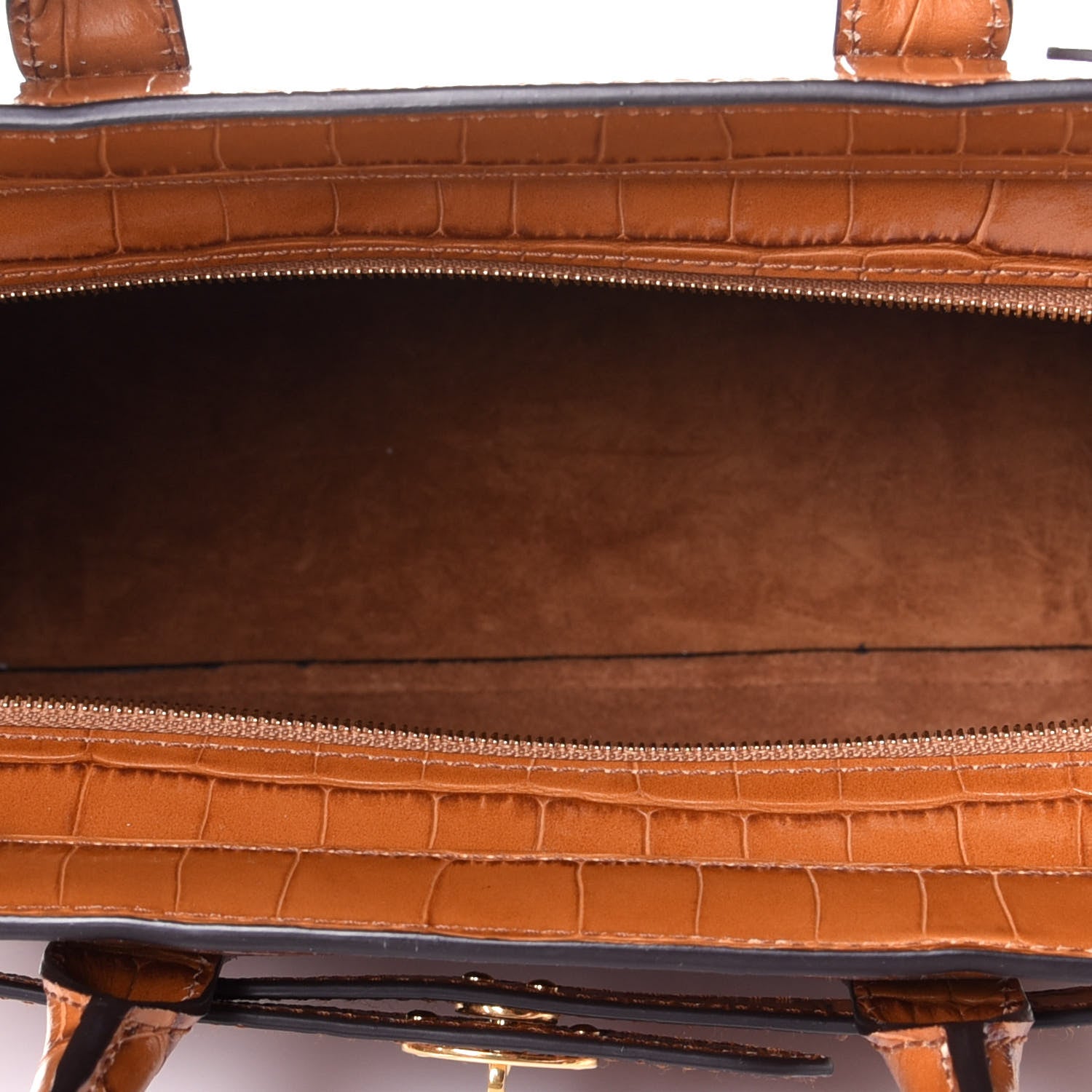 Mulberry Crocodile Embossed Calfskin Small Zipped Bayswater Mustard Yellow 6 of 9