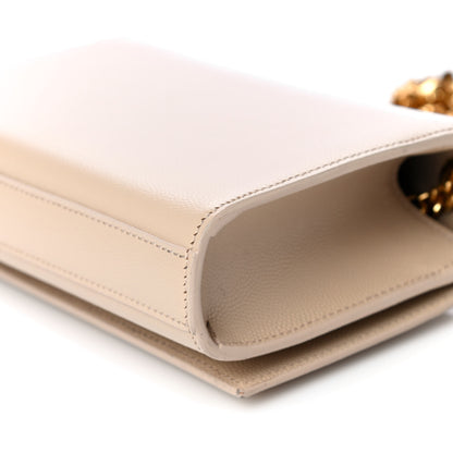 Saint Laurent Grain De Poudre Small Monogram Kate Satchel Beige 10 of 11