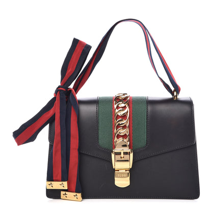 Gucci Calfskin Small Sylvie Shoulder Bag Black 1 of 13