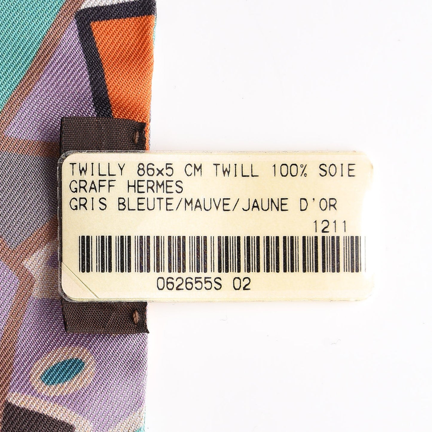 Silk Graff Graffiti Twilly Gris Blueete Mauve Jaune D'or