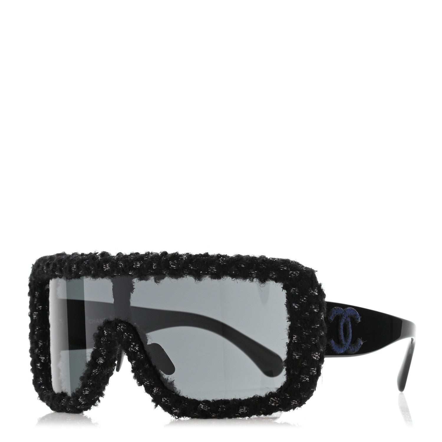 Chanel Tweed Shield Sunglasses 71367 Black 1 of 8