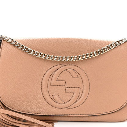 Gucci Pebbled Calfskin Medium Soho Flap Crossbody Camelia 8 of 11