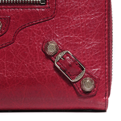 Balenciaga Agneau Giant 12 Silver Hardware Continental Zip Around Wallet Cassis 5 of 10