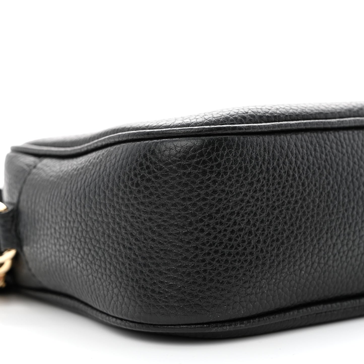 Pebbled Calfskin Small Soho Disco Bag Black