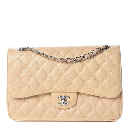 Chanel Caviar Quilted Jumbo Double Flap Beige Clair 1 of 14