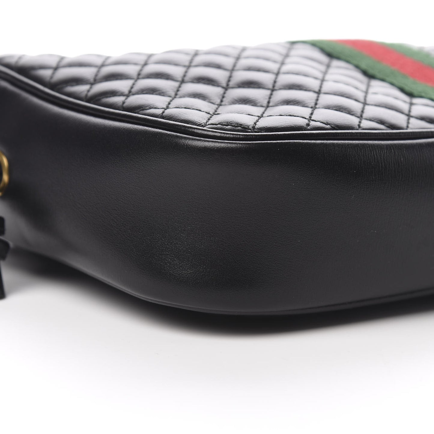 Calfskin Web Trapuntata Small GG Shoulder Bag Black