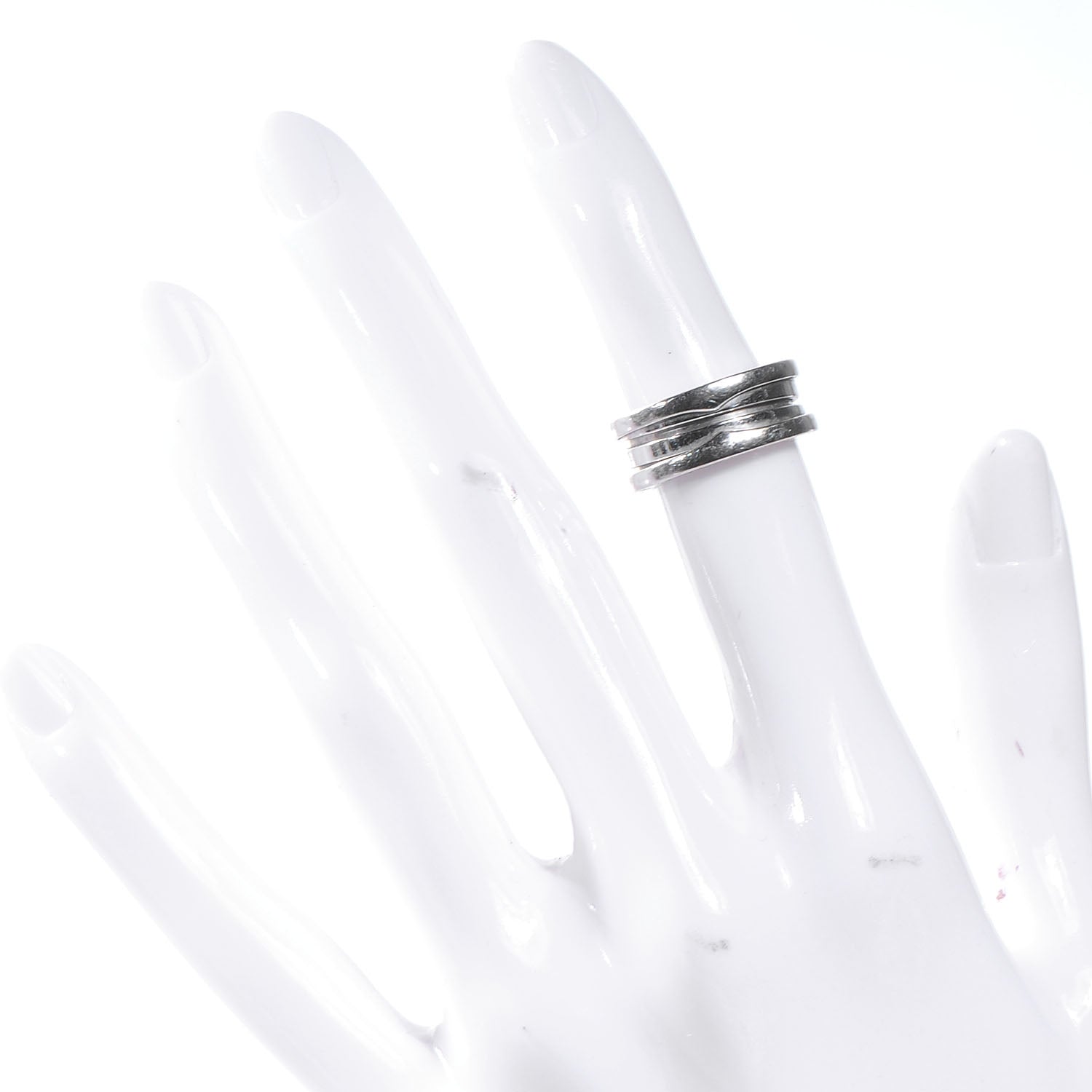 Bulgari BVLGARI 18k White Gold B.Zero1 Three Band Ring size 4 2 of 5
