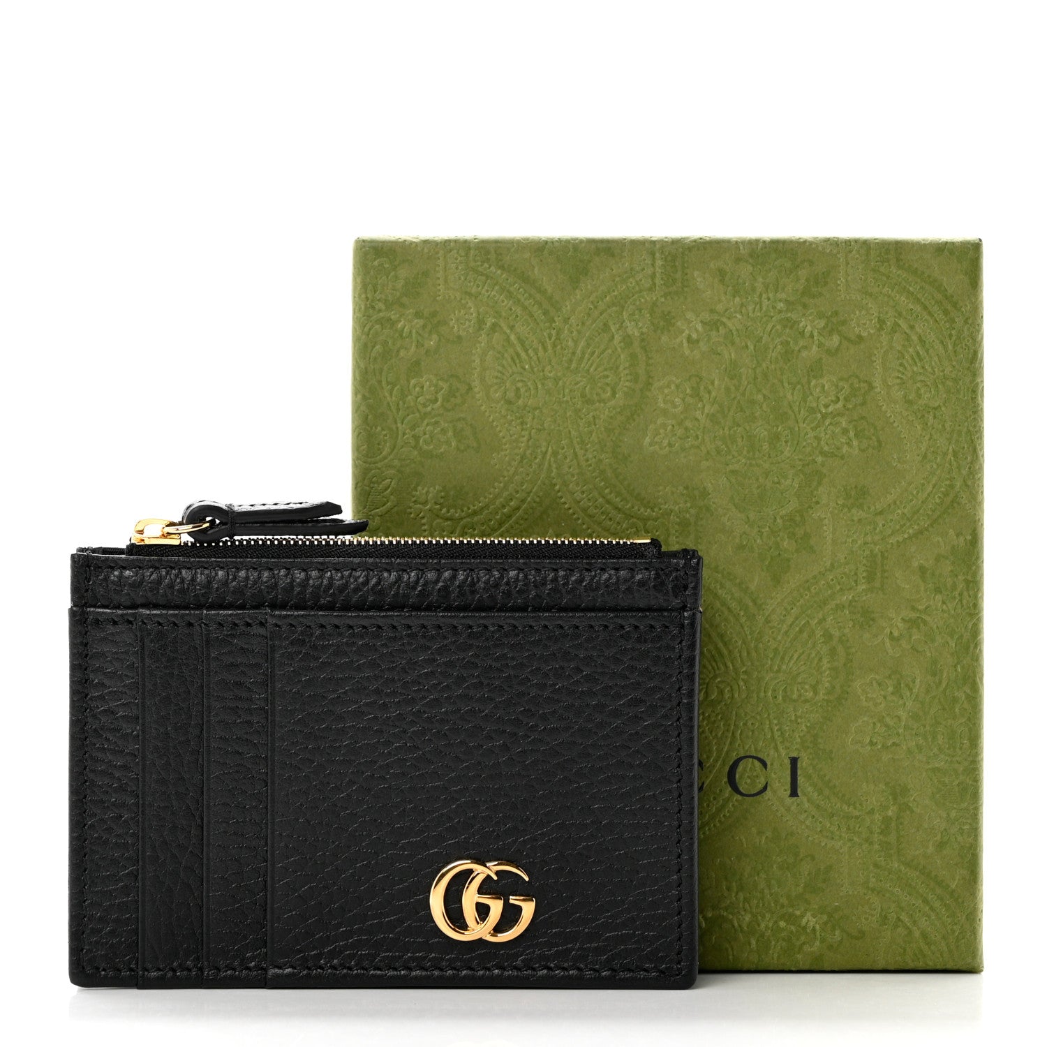 Gucci Dollar Calfskin GG Marmont Coin Case Card Holder Black 7 of 7
