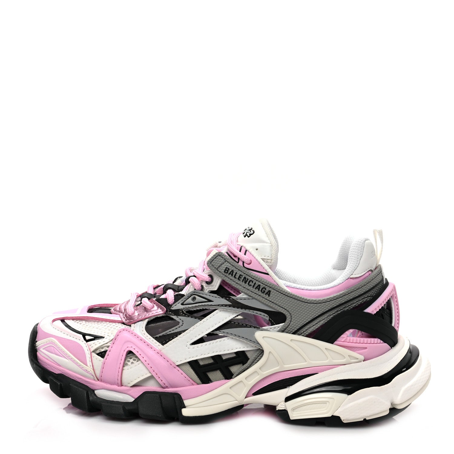 Balenciaga Rubber Mesh Tri-Color Womens Track.2 Open Sneakers 37 Pink Grey White 1 of 7