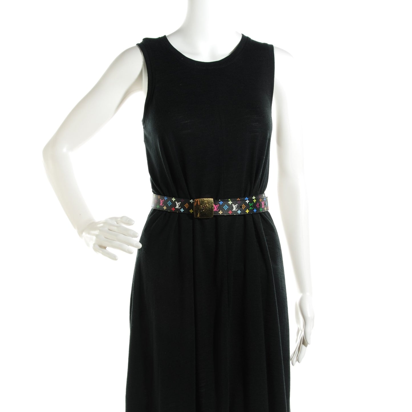 Monogram Multicolor LV Cut Reversible Belt 80 32 Black