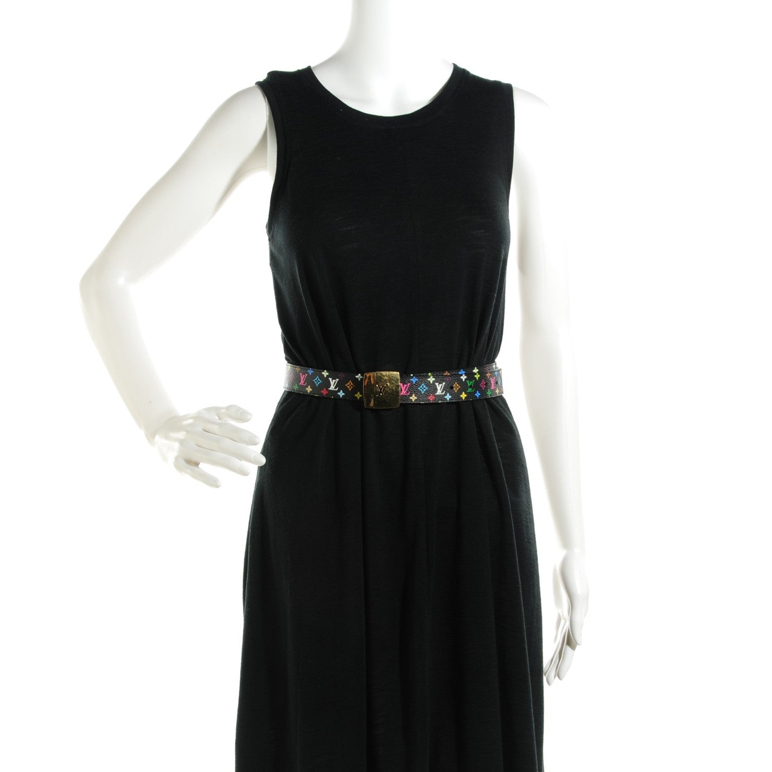 Louis Vuitton Monogram Multicolor LV Cut Reversible Belt 80 32 Black 2 of 8