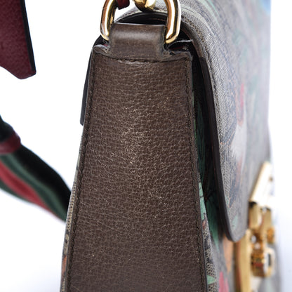 Gucci GG Supreme Monogram Tian Web Medium Padlock Messenger Shoulder Bag Beige Multicolor New Acero 12 of 24