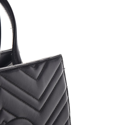 Gucci Calfskin Matelasse Small GG Marmont Tote Black 8 of 13
