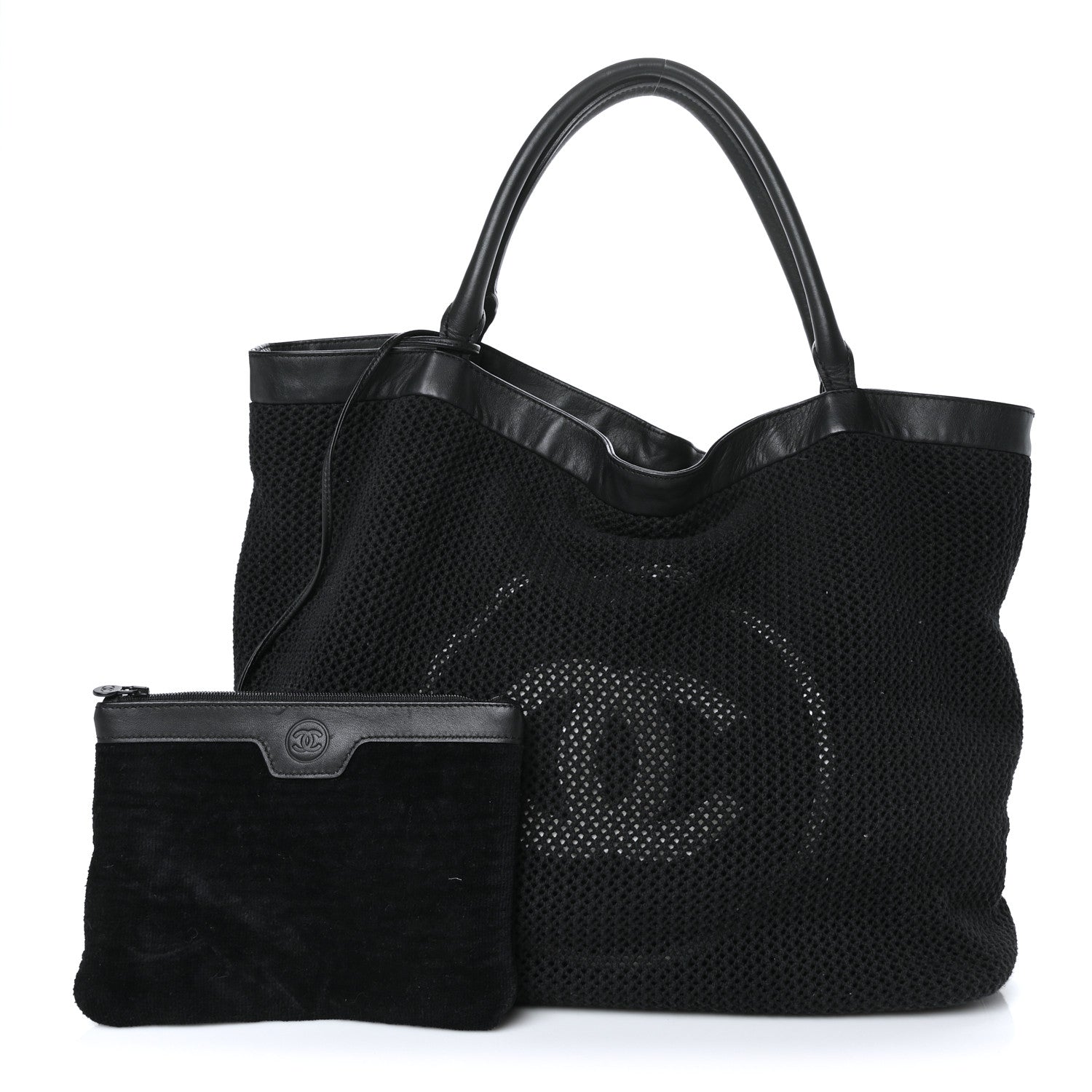Chanel Cotton Net CC Tote Black 3 of 13