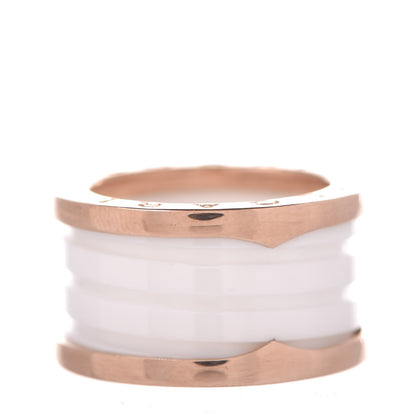 Bulgari 18K Rose Gold White Ceramic B.Zero1 Four-Band Ring 51 5.75 4 of 4