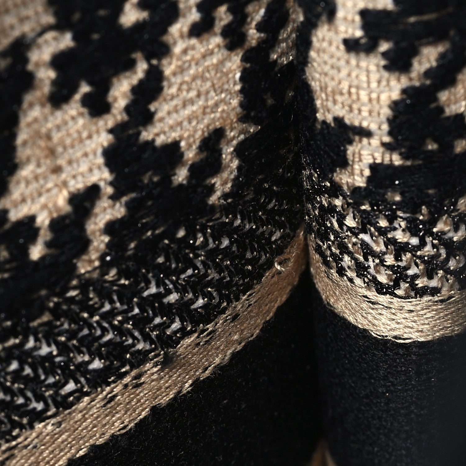 Christian Dior Canvas Houndstooth Embroidered Mini Book Tote Black 12 of 14