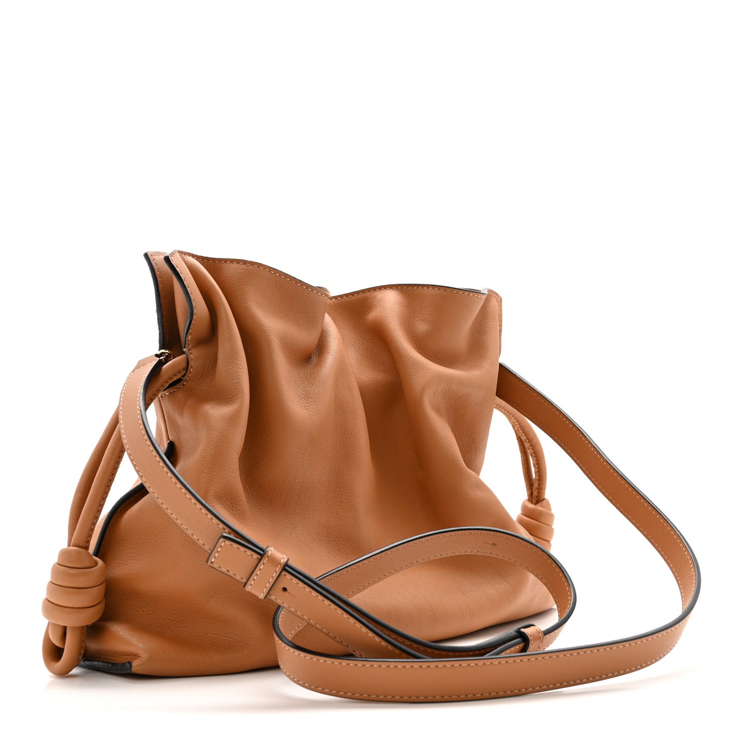 Calfskin Mini Flamenco Knot Clutch Warm Desert
