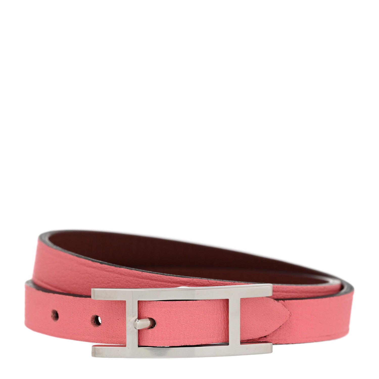 Hermes Swift Behapi Double Tour Reversible Bracelet Rose Mexico Rouge H 1 of 5