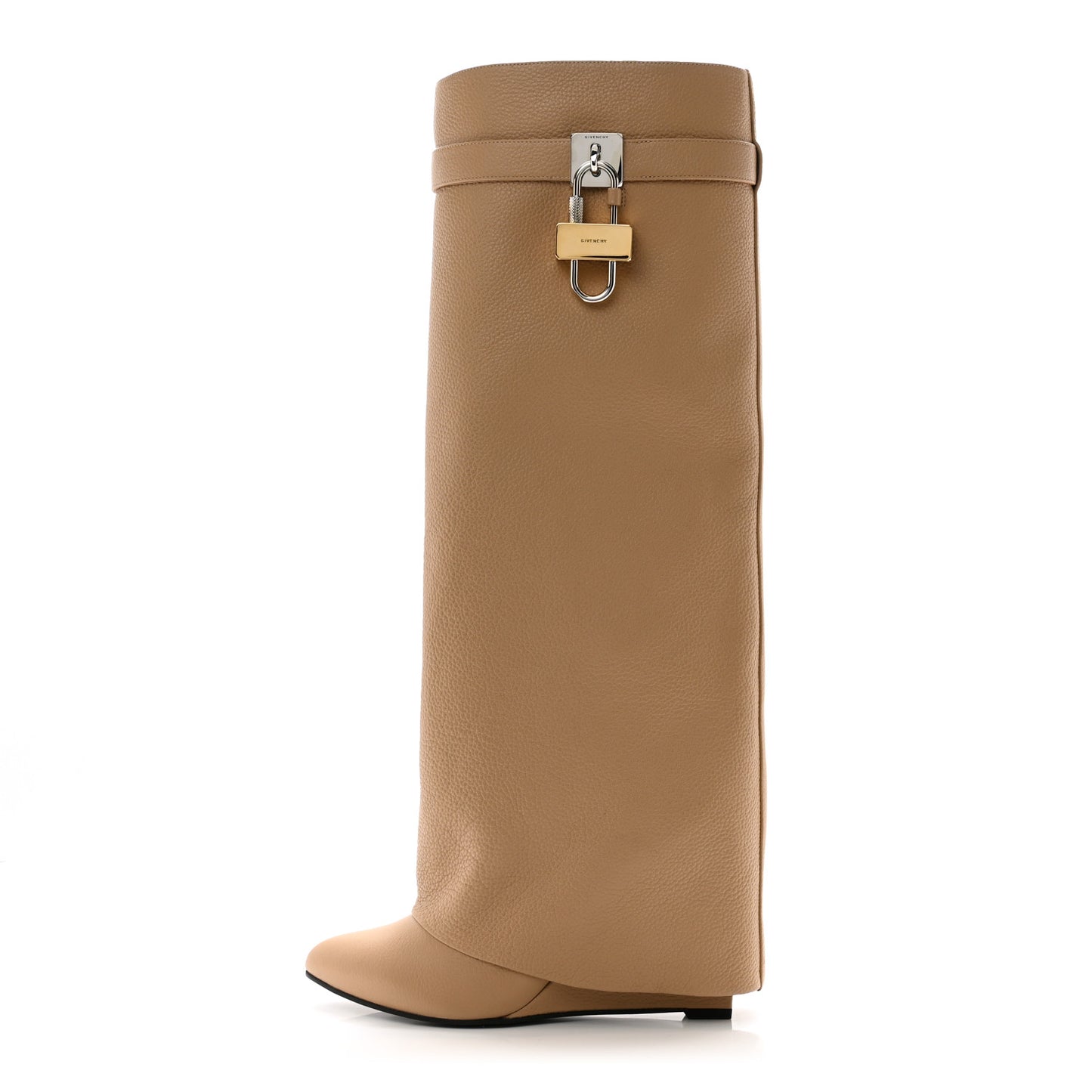 Calfskin Shark Lock Pant Boots 38 Beige