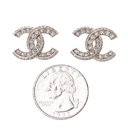Chanel Crystal Timeless CC Earrings Light Gold 2 of 4
