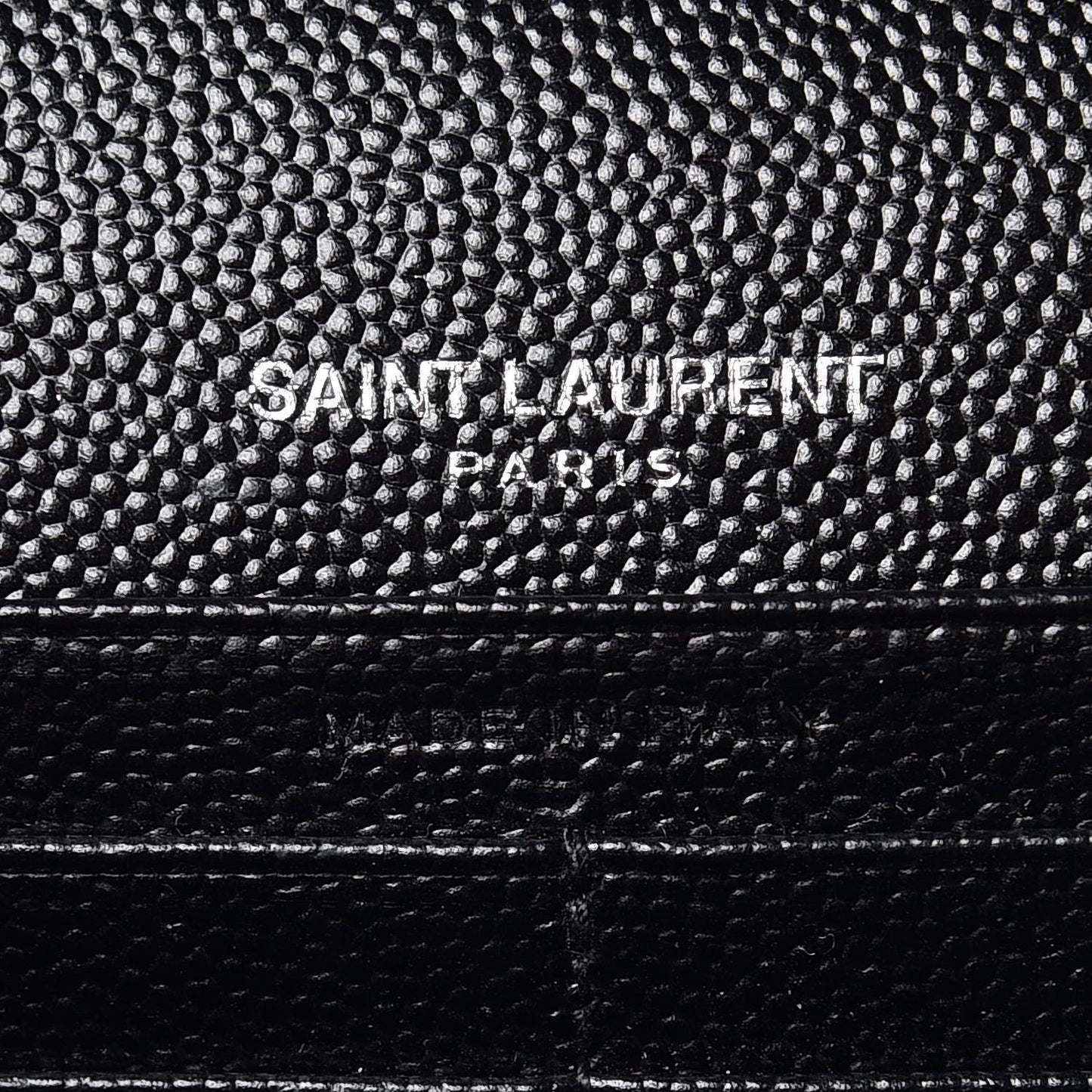 Grain De Poudre Matelasse Chevron Monogram Chain Wallet Black