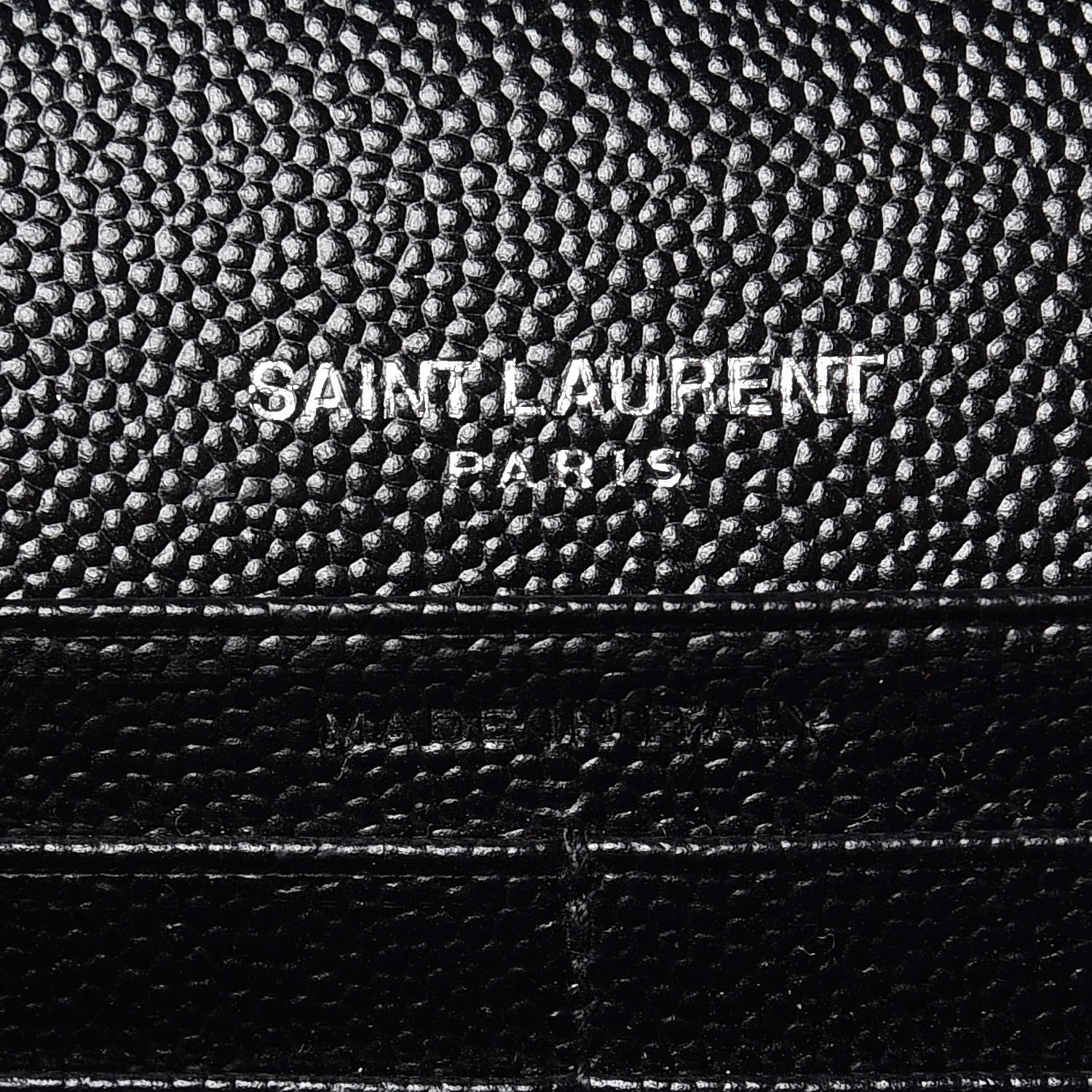 Saint Laurent Grain De Poudre Matelasse Chevron Monogram Chain Wallet Black 8 of 8