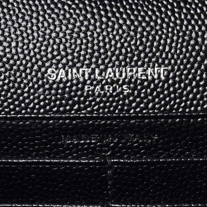Saint Laurent Grain De Poudre Matelasse Chevron Monogram Chain Wallet Black 8 of 8