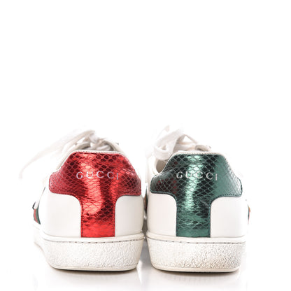 Gucci Calfskin Ayers Web Pineapple Ladybug Embroidered Womens Ace Sneakers 37 White 5 of 16