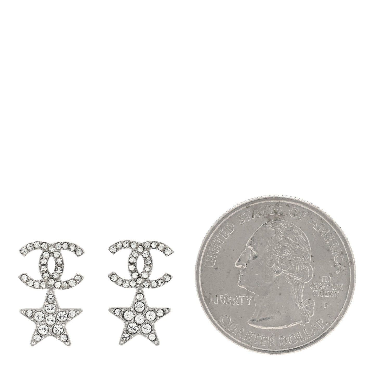 Crystal CC Starfall Drop Earrings Silver