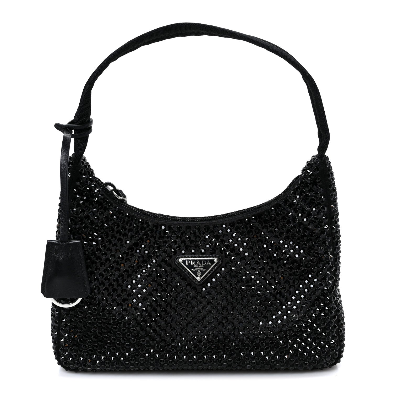 Prada Satin Crystal Mini Re-Edition 2000 Bag Black 1 of 10