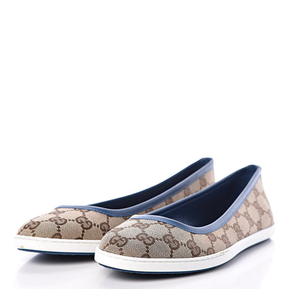 Gucci Monogram Ballet Flats 37 Blue 3 of 15