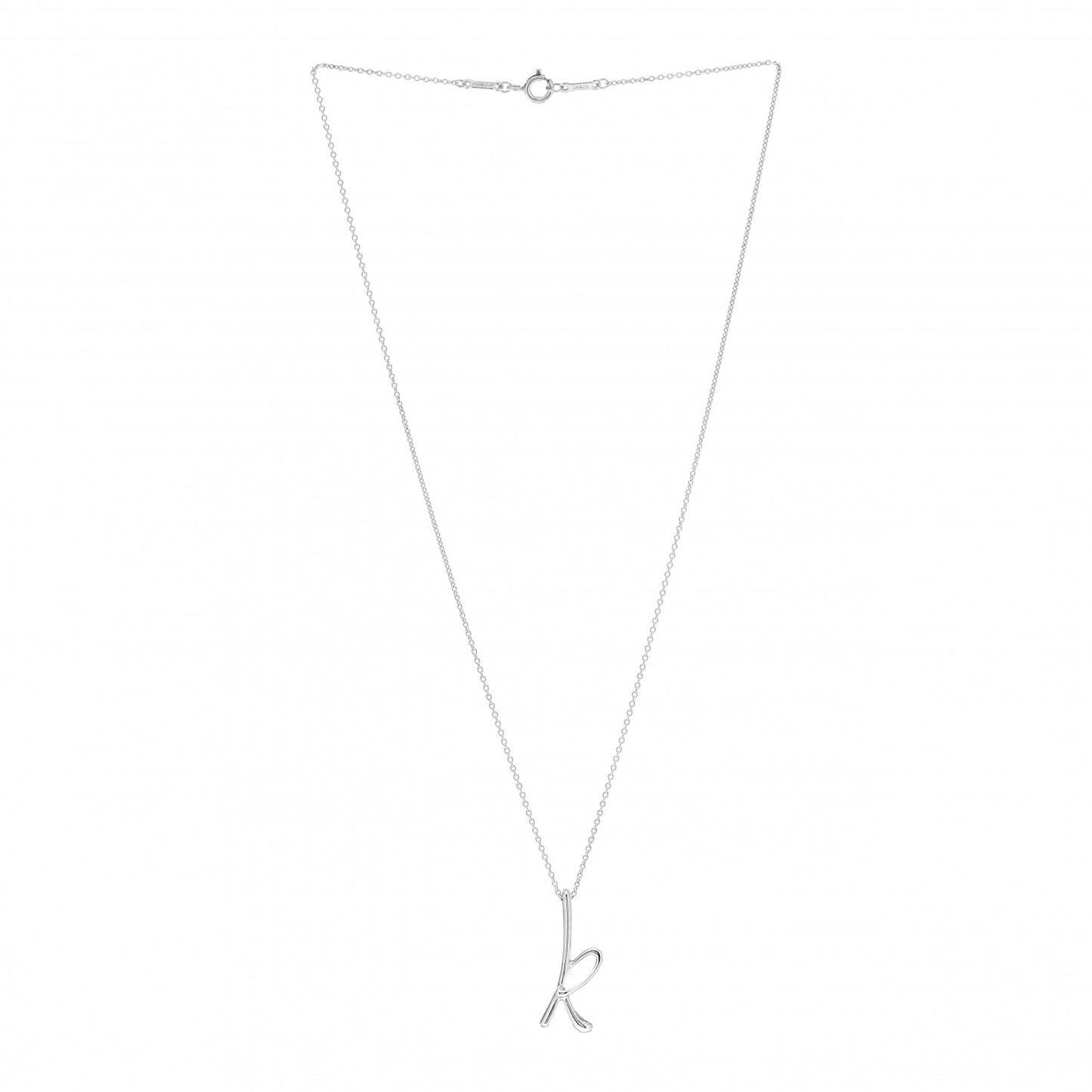 Sterling Silver Elsa Peretti Letter K Pendant Necklace
