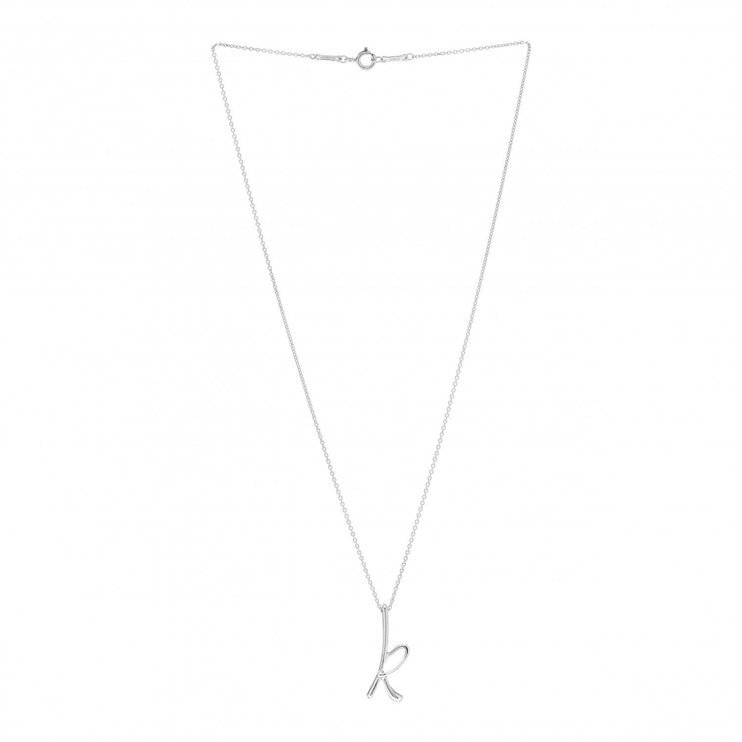 Tiffany Sterling Silver Elsa Peretti Letter K Pendant Necklace 3 of 4