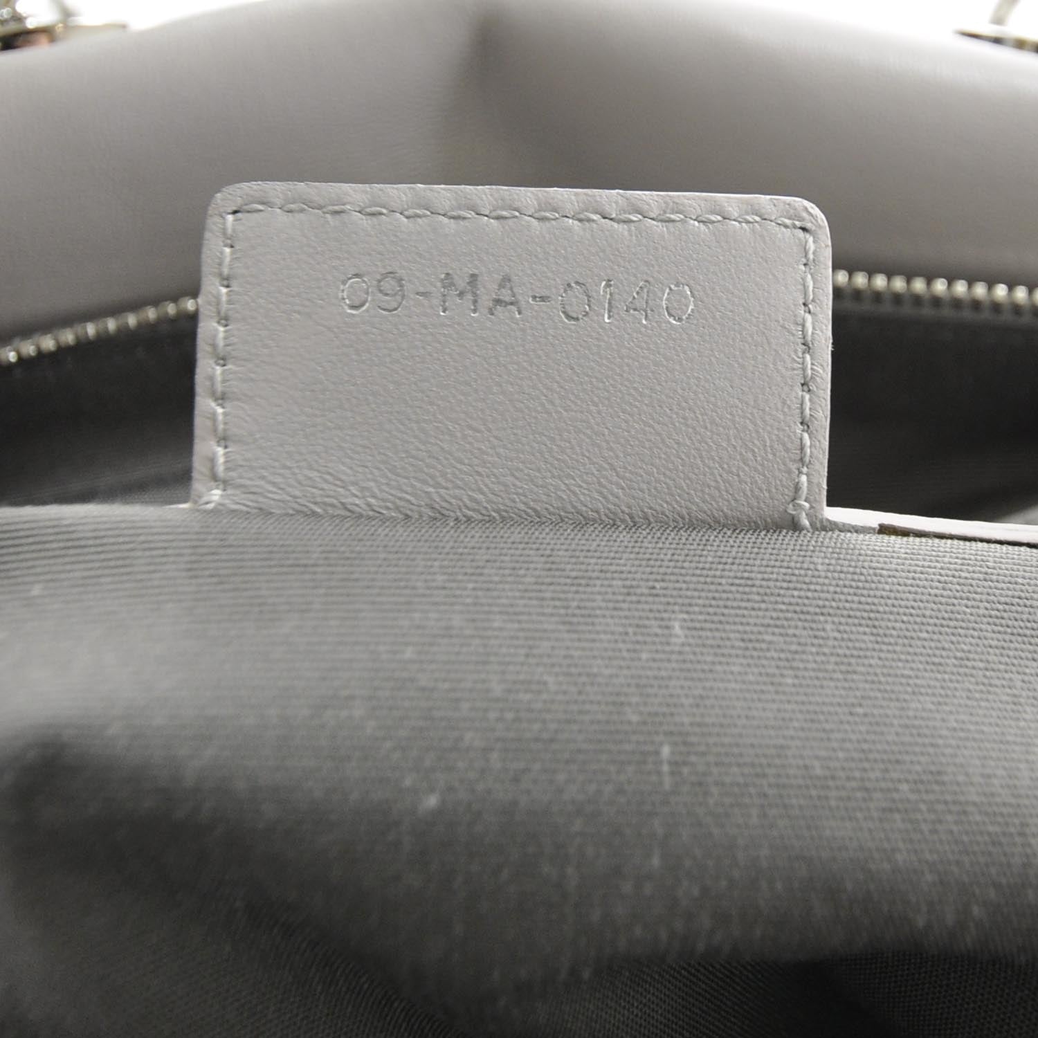 Christian Dior Lambskin Cannage Medium Granville Tote Grey 9 of 10