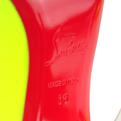 Christian Louboutin Matte Calfskin Jazz Calf Fluo So Kate 120 Pumps 38 Jaune White 6 of 8