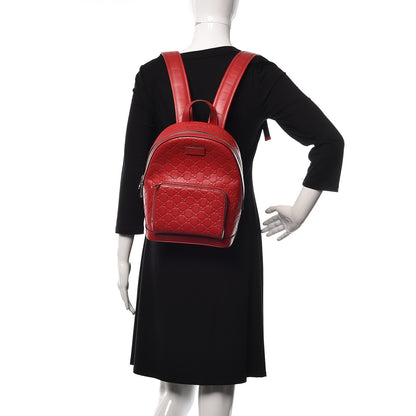 Gucci Guccissima Signature Small Day Backpack Hibiscus Red 2 of 15