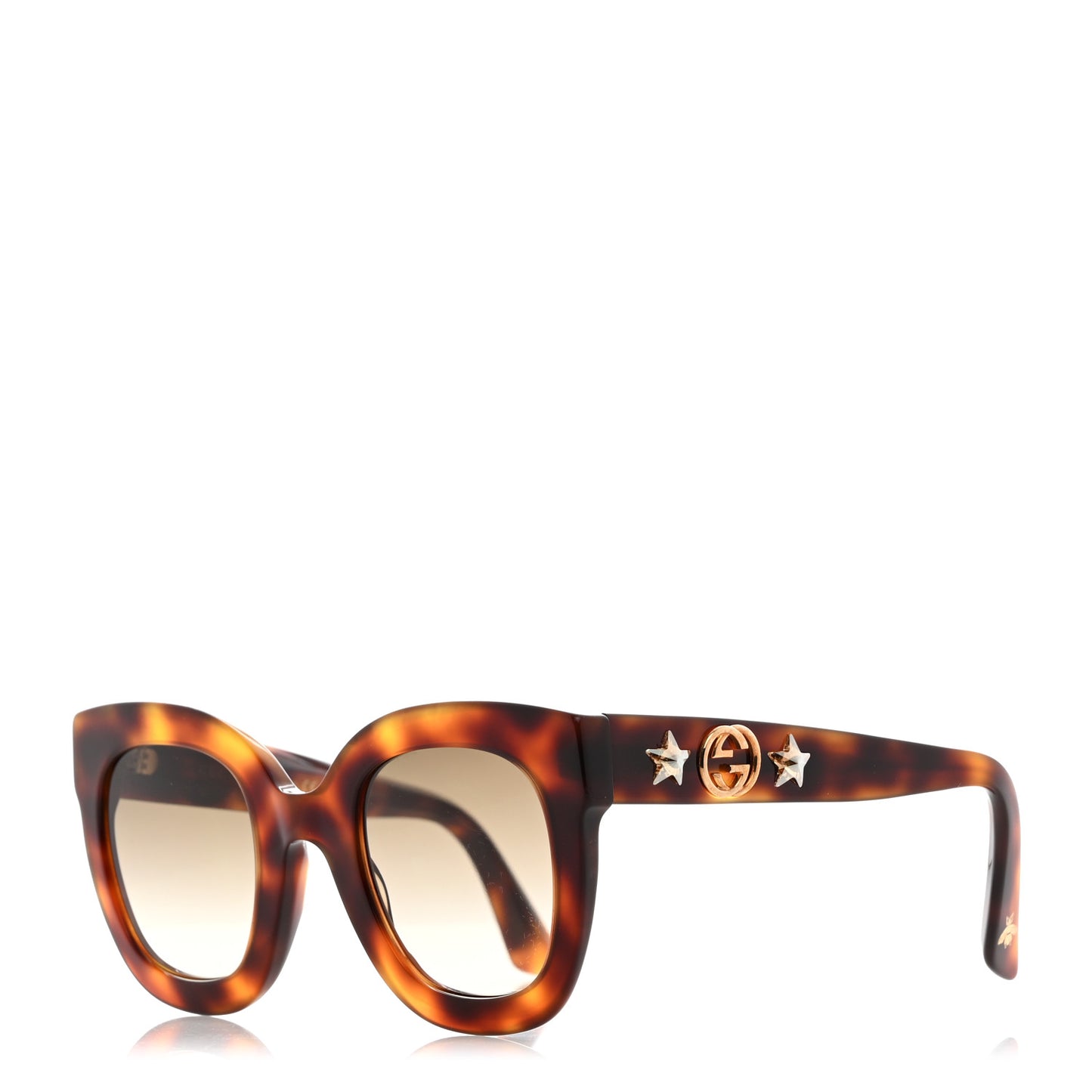 Round Frame Star Sunglasses GG0208S Tortoise