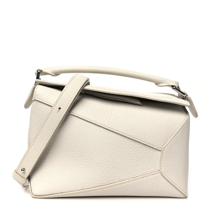 Loewe Soft Grained Calfskin Small Puzzle Edge Bag Soft White 1 of 9