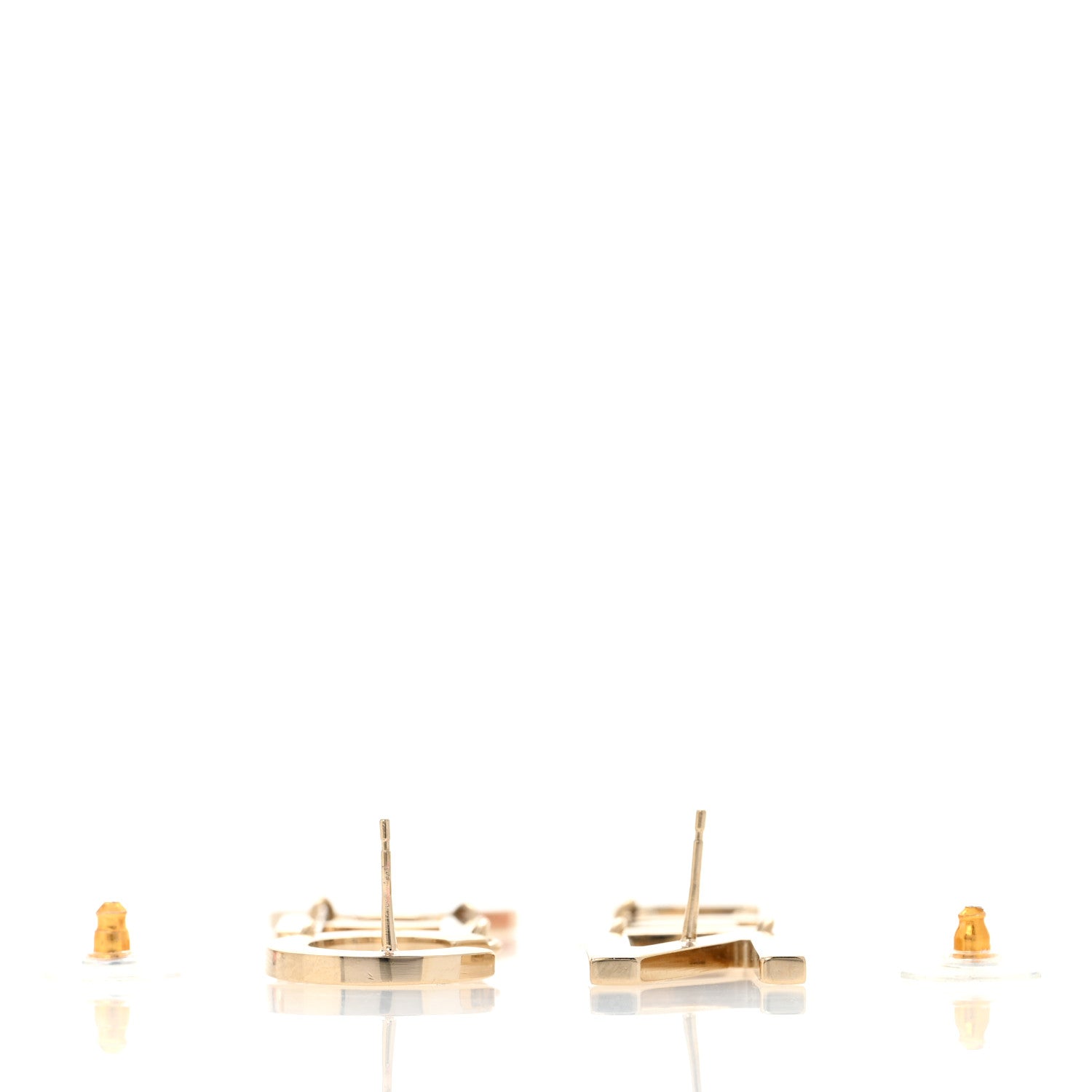 Chanel Metal Cha-Nel Logo Drop Earrings Gold 3 of 5