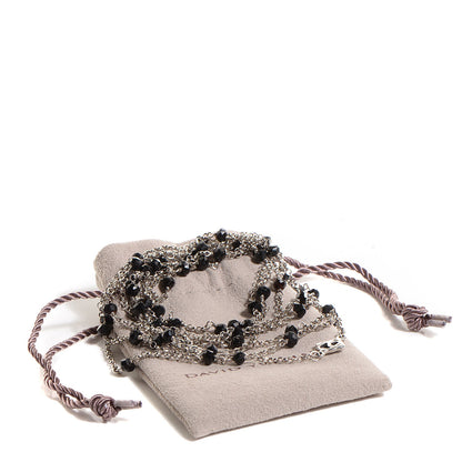 David Yurman Sterling Silver Black Spinel Bead Chain Necklace 7 of 7