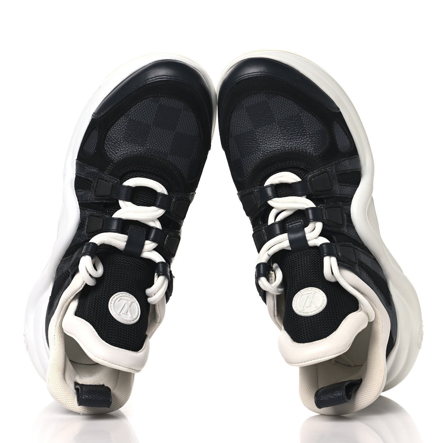 Louis Vuitton Calfskin Technical Nylon Damier Graphite LV Archlight Sneakers 36 Black White 2 of 10