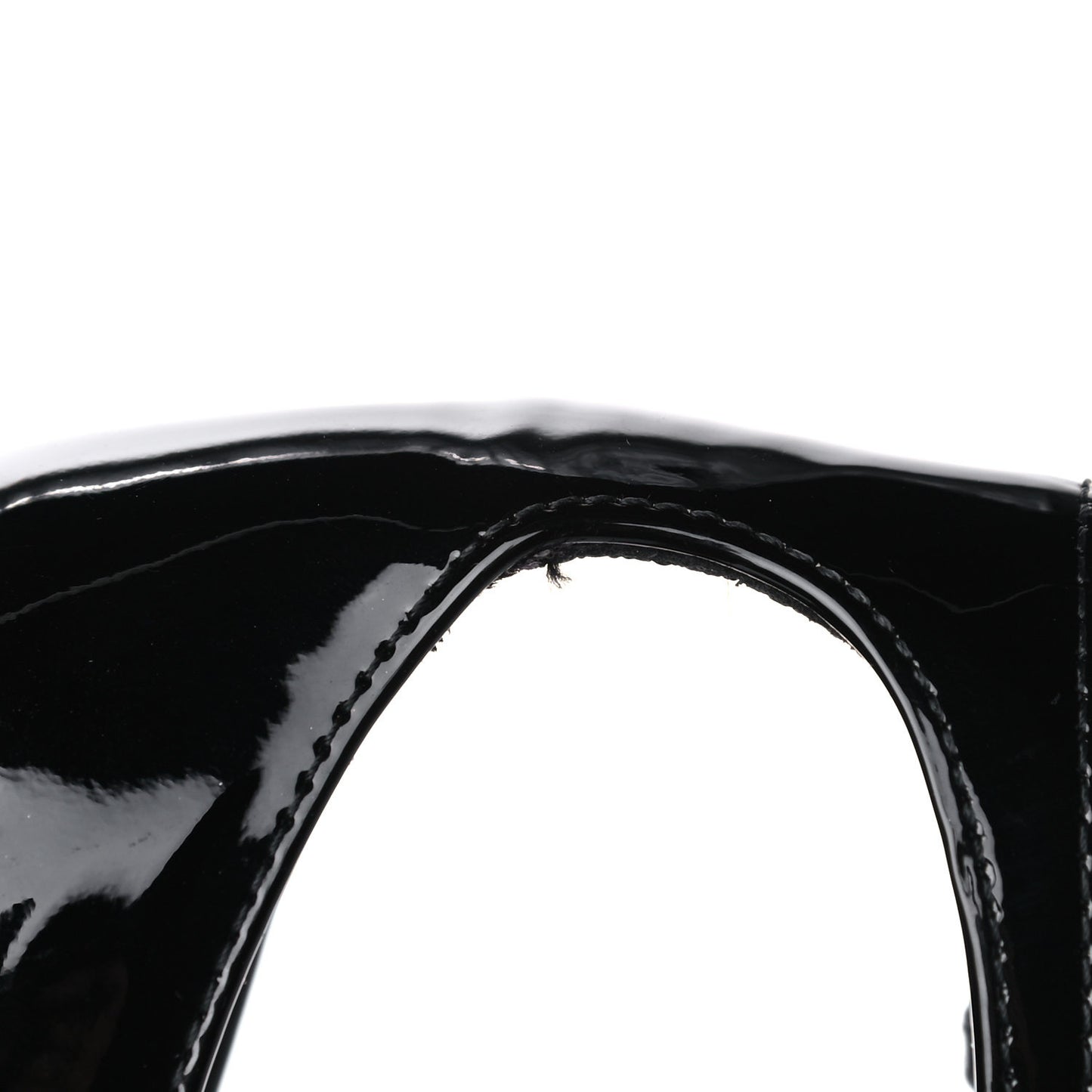 Patent Calfskin Crystal Amber Bow 85 Ankle Strap Sandals 40.5 Black